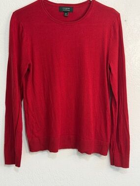 Banana Republic Forever Sweater Women  SZ M Red Crewneck Knit Lightweight